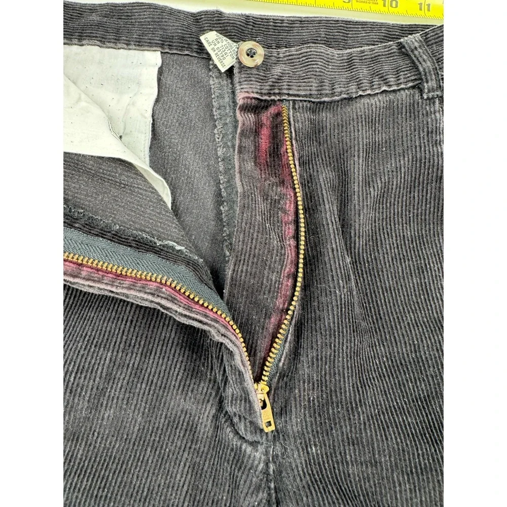 Vintage L.L. Bean Corduroy Pants Womens‎ Size 12 P Petite Black Distressed 90s
